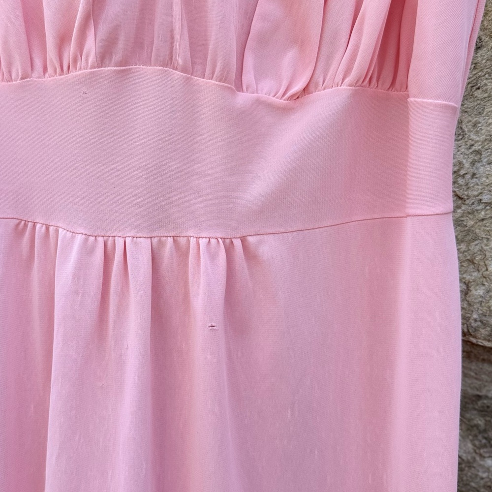 l.magnin Baby Pink Nylon Long Sleepwear Dress - Picture 3 of 8